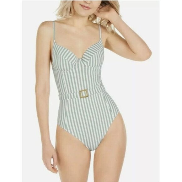 We Wore What‎ X Onia Women’s Danielle Jadette Stripe One Piece Swimsuit SZ L - Picture 1 of 8